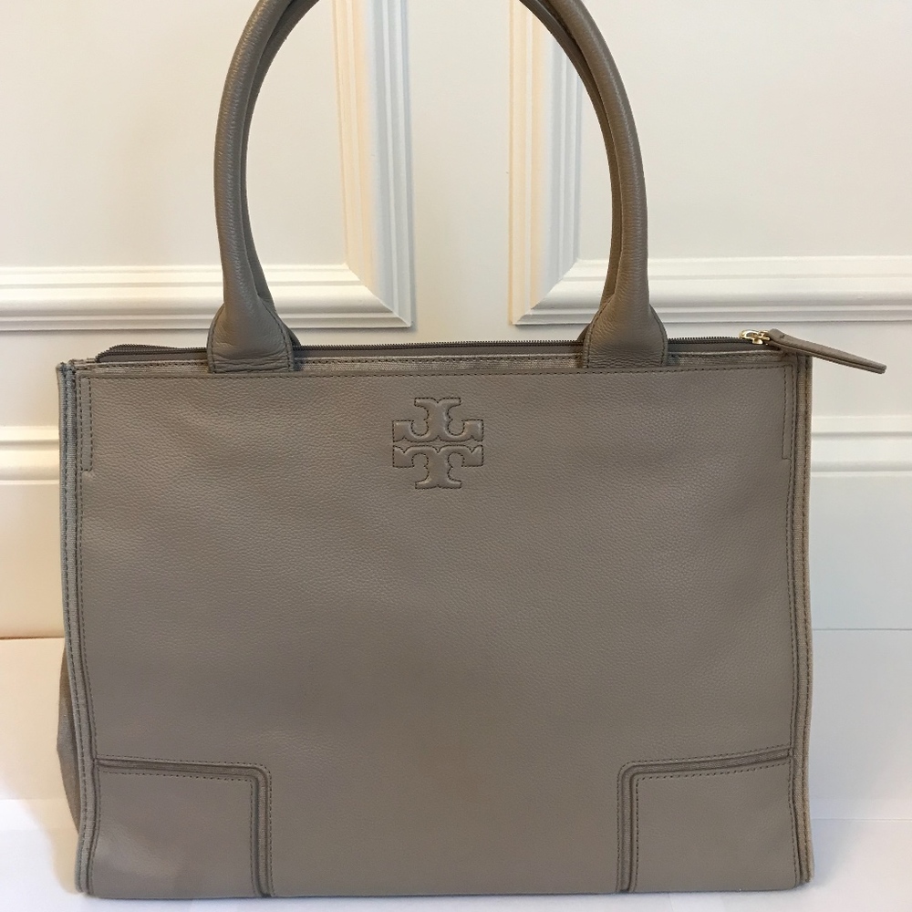 Tory Burch - Ella Leather Canvas Tote Bag